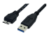 StarTech.com 0.5m (1.5ft) Black SuperSpeed USB 3.0 Cable A to Micro B - Oikea kulma